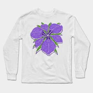 Violet Iris Flower Long Sleeve T-Shirt